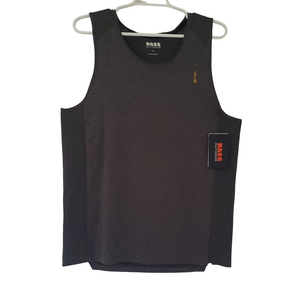 BASS OUTDOOR, Men's Sleeveless T-shirt, Polyester and Spandex, Gray Color.